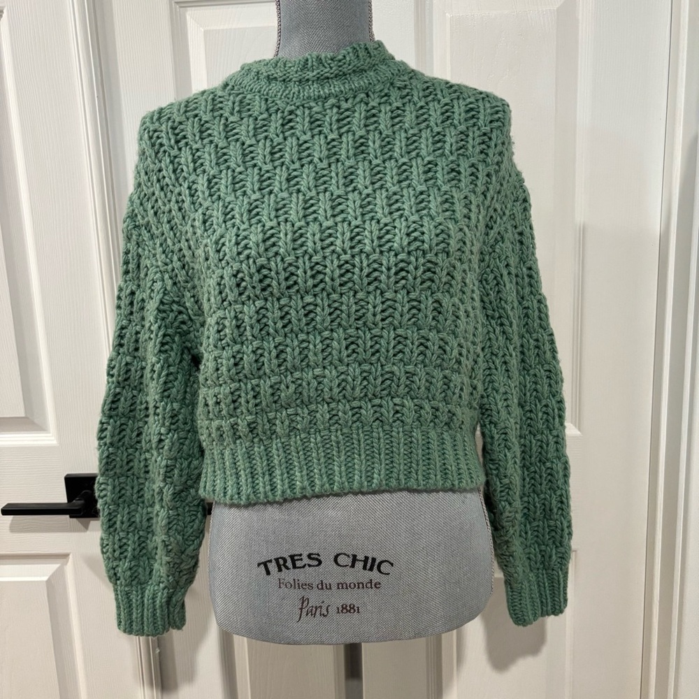 UNIVERSAL‎ THREAD Women’s Chunky Crew Knit Sweater Green SIZE XS